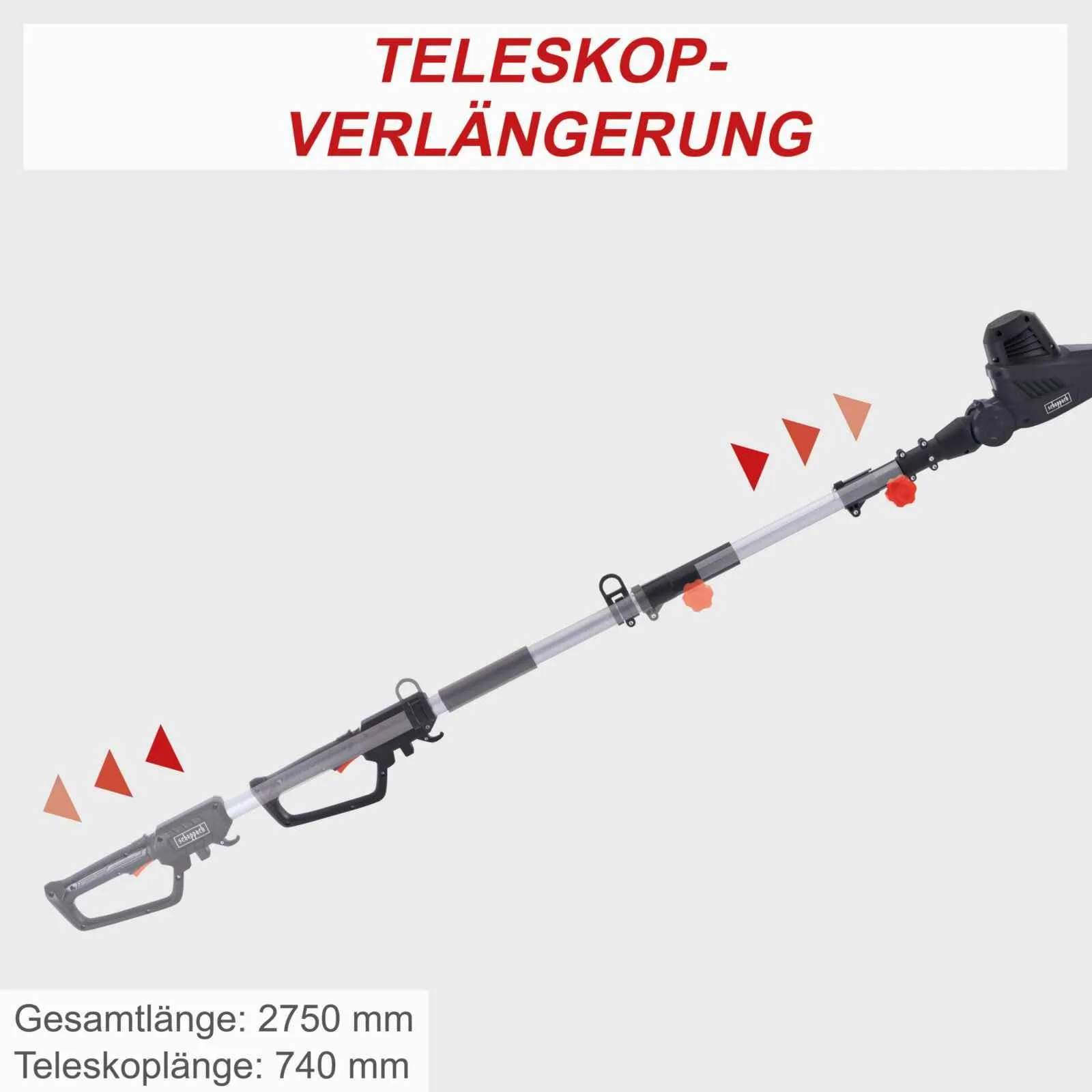Scheppach teleskopske električne makaze škare za živicu ETHT500 - Image 5